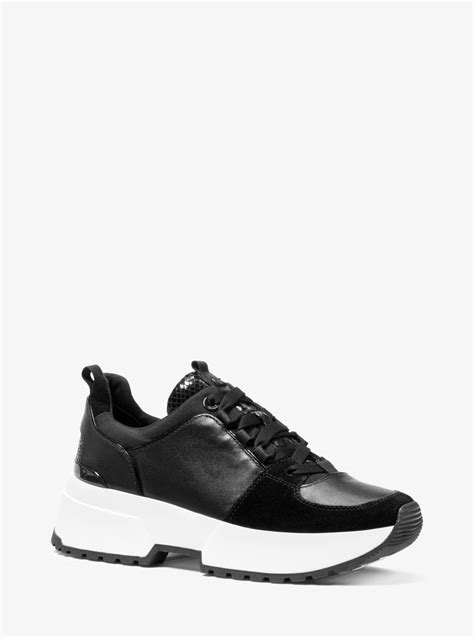 michael michael kors cosmo mixed-media leather trainer|Cosmo Leather Mixed.